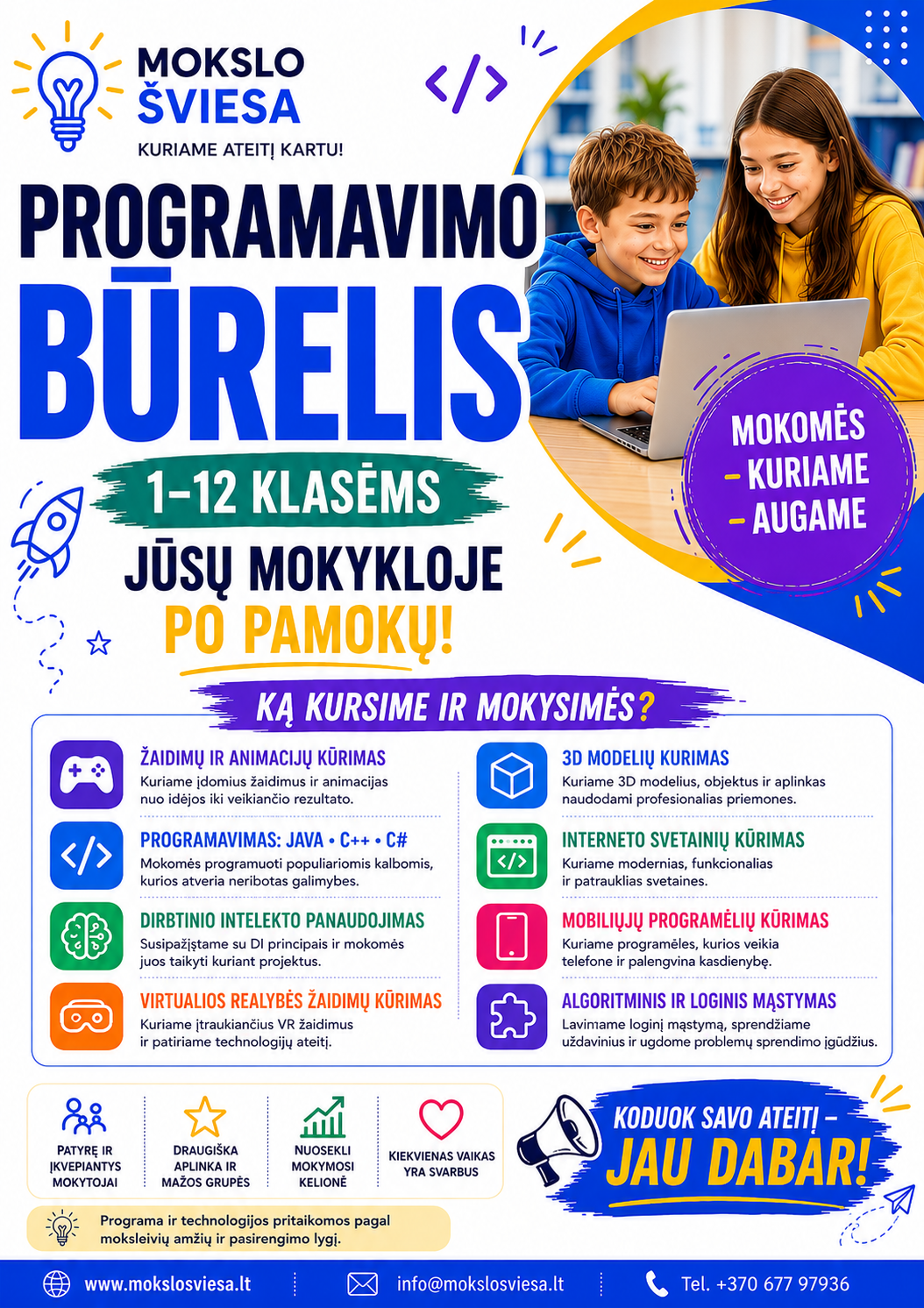 Programavimo būrelis 1-8 kl.