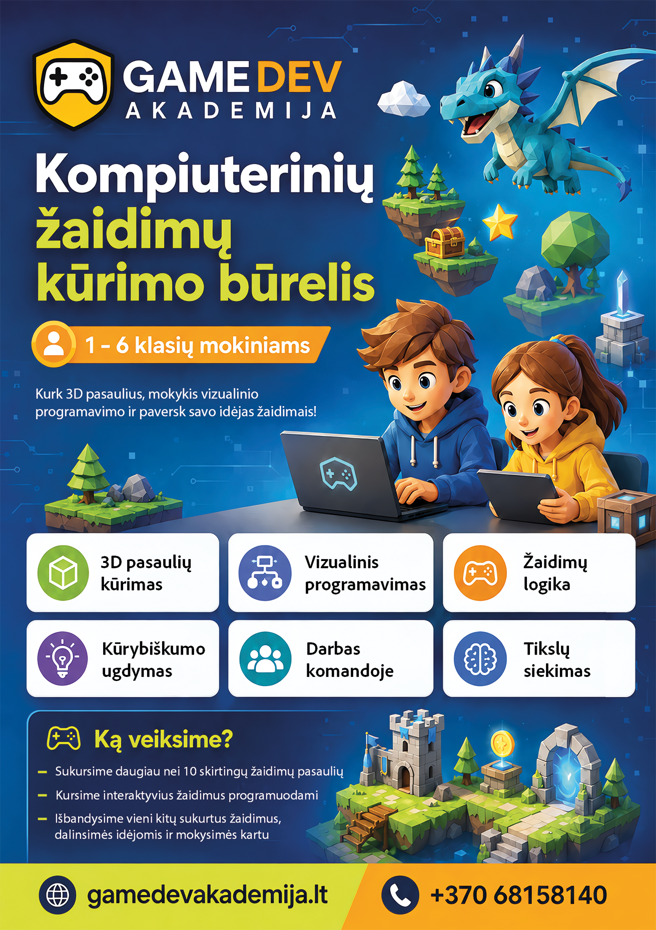 Kompiuterinių žaidimų būrelis 1-6 kl.