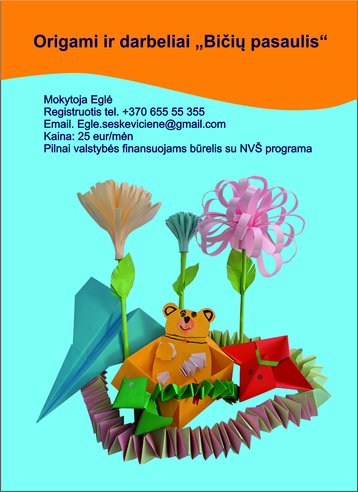 Origami ir darbelių būrelis 1-4 kl.